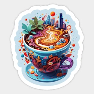 Digital Art Cup City Urban Sticker